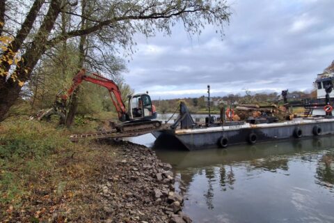Kapwerk vanaf het water bij de IJssel